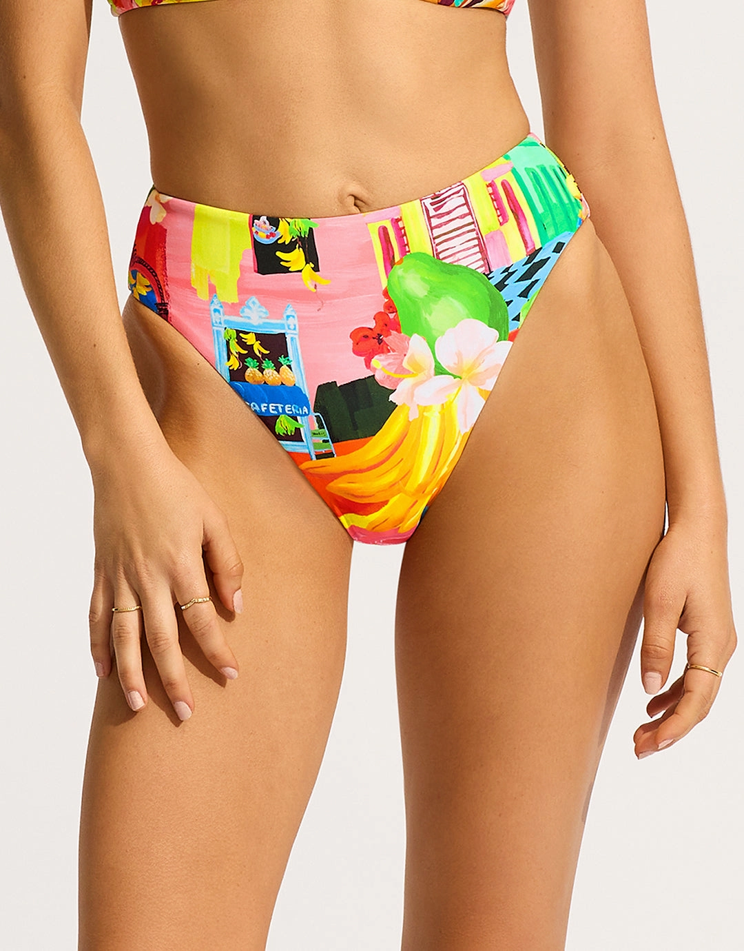 Cuba High Rise Bikini Pant - Turquoise Swim Womens - beachwear discount