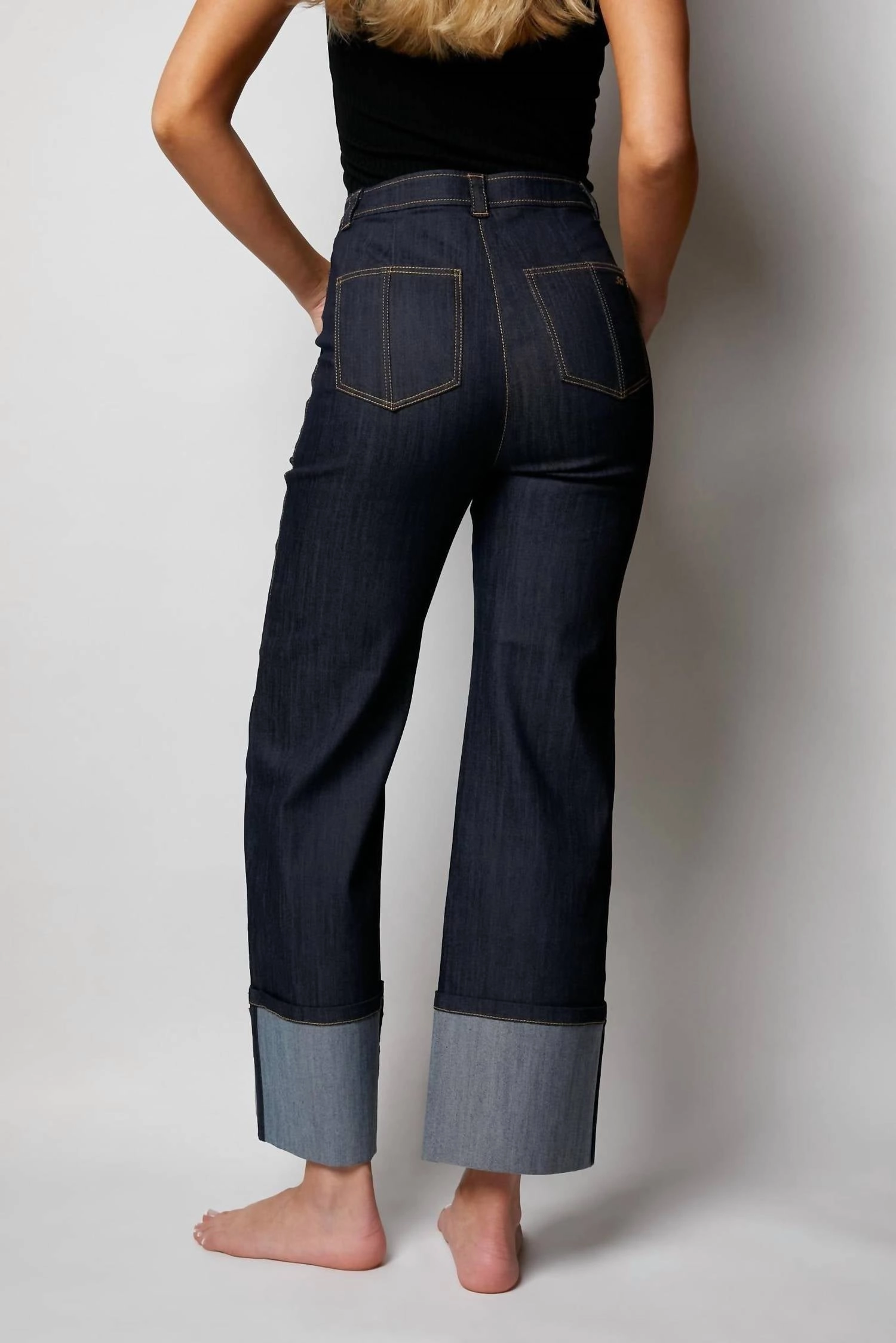 Cuffed Benji Jeans In Indigo Denim