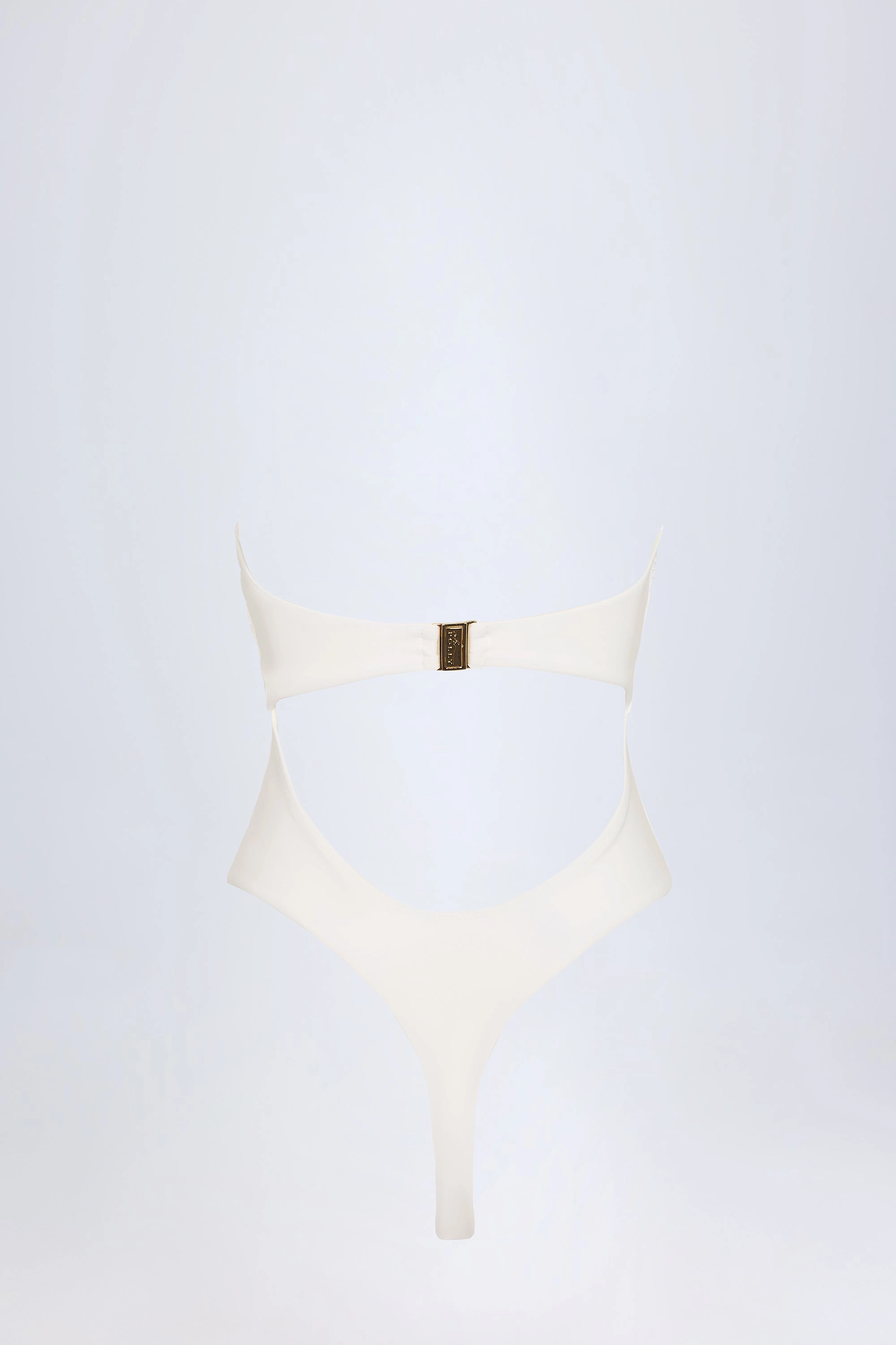 Cut-Out Hardware-Detail Swimsuit in White