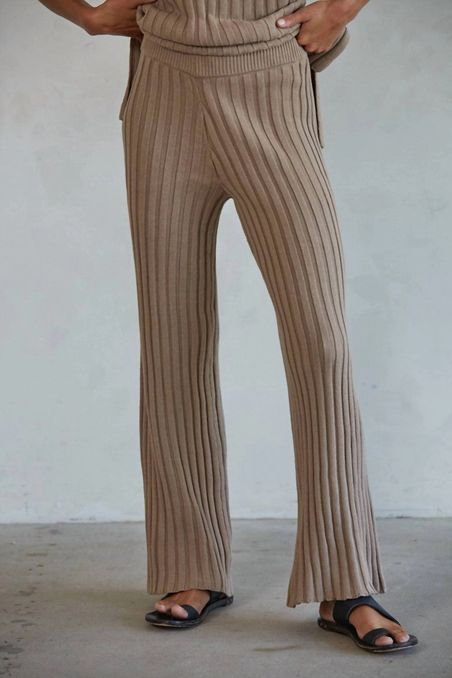 Cyndi Sweater Pants In Mocha womens gaucho pants sale