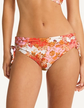 Daisyfield Mid Drawstring Bikini Pant - Coral Swim Womens - beachwear discount