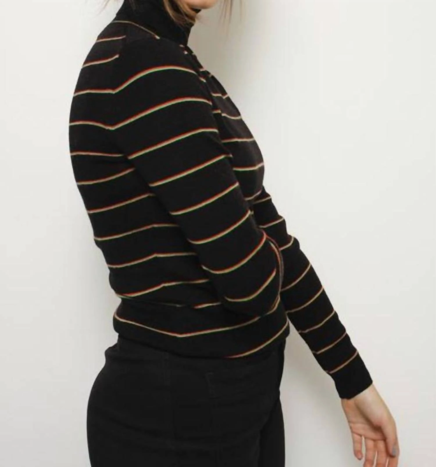 Dale Striped Top In Black
