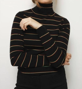 Dale Striped Top In Black Tops Womens - lace tops sale
