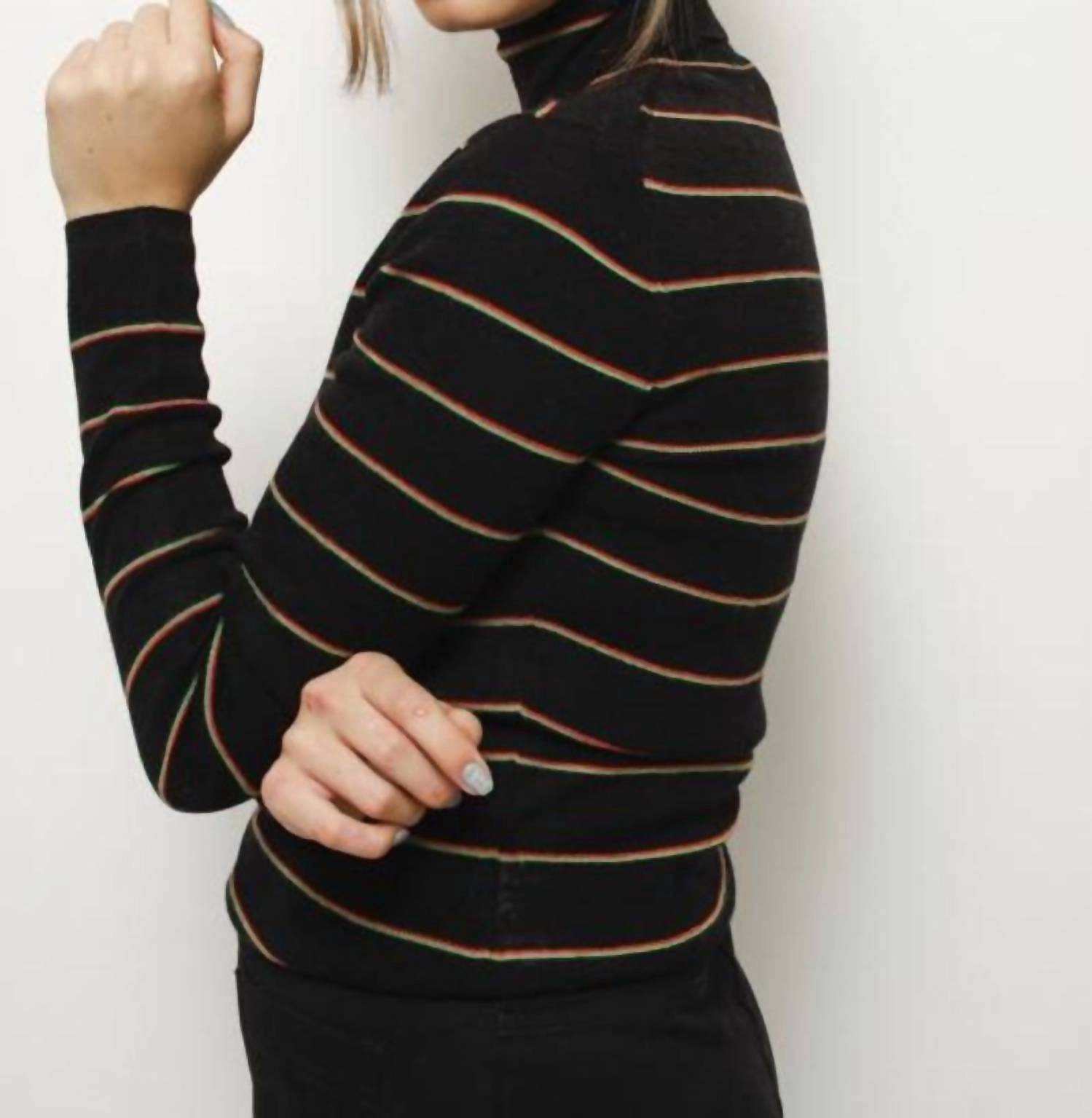 Dale Striped Top In Black