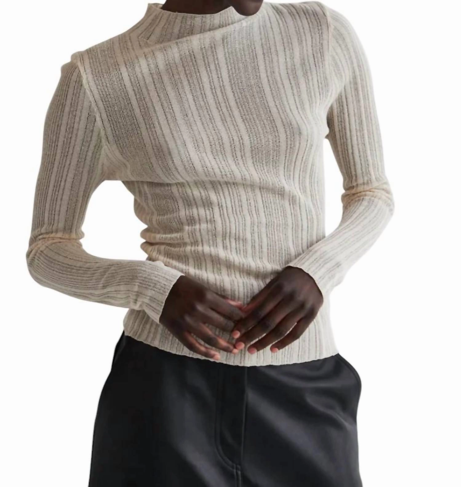 Dane Sheer Knit Top In Bone Tops Womens - bodysuits clearance