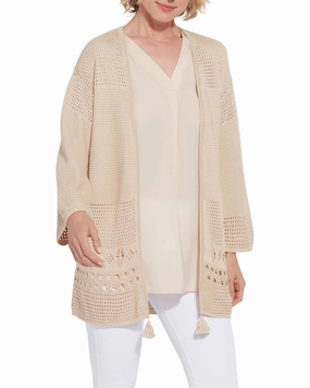 Dani Mesh Cardigan In Sugar Tops Womens - bodysuits clearance