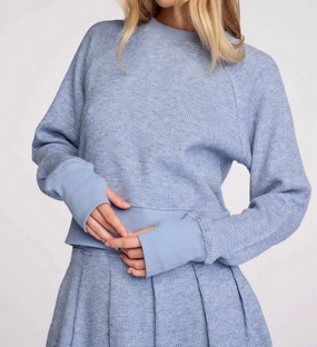 Dara Pullover In Blue Mist Tops Womens - peplum tops outlet