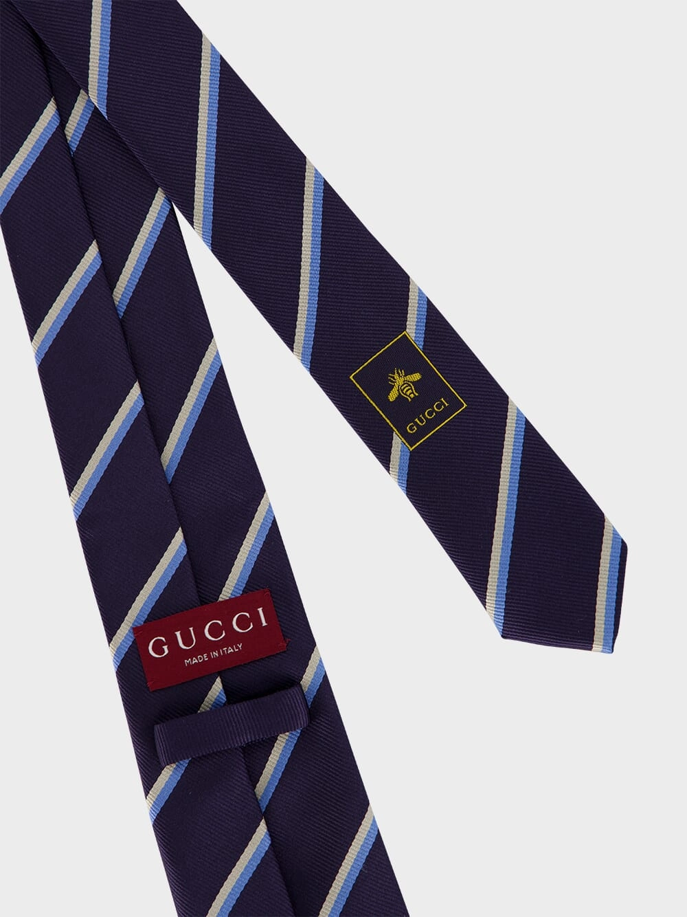 Dark Blue Embroidered Silk Jacquard Tie