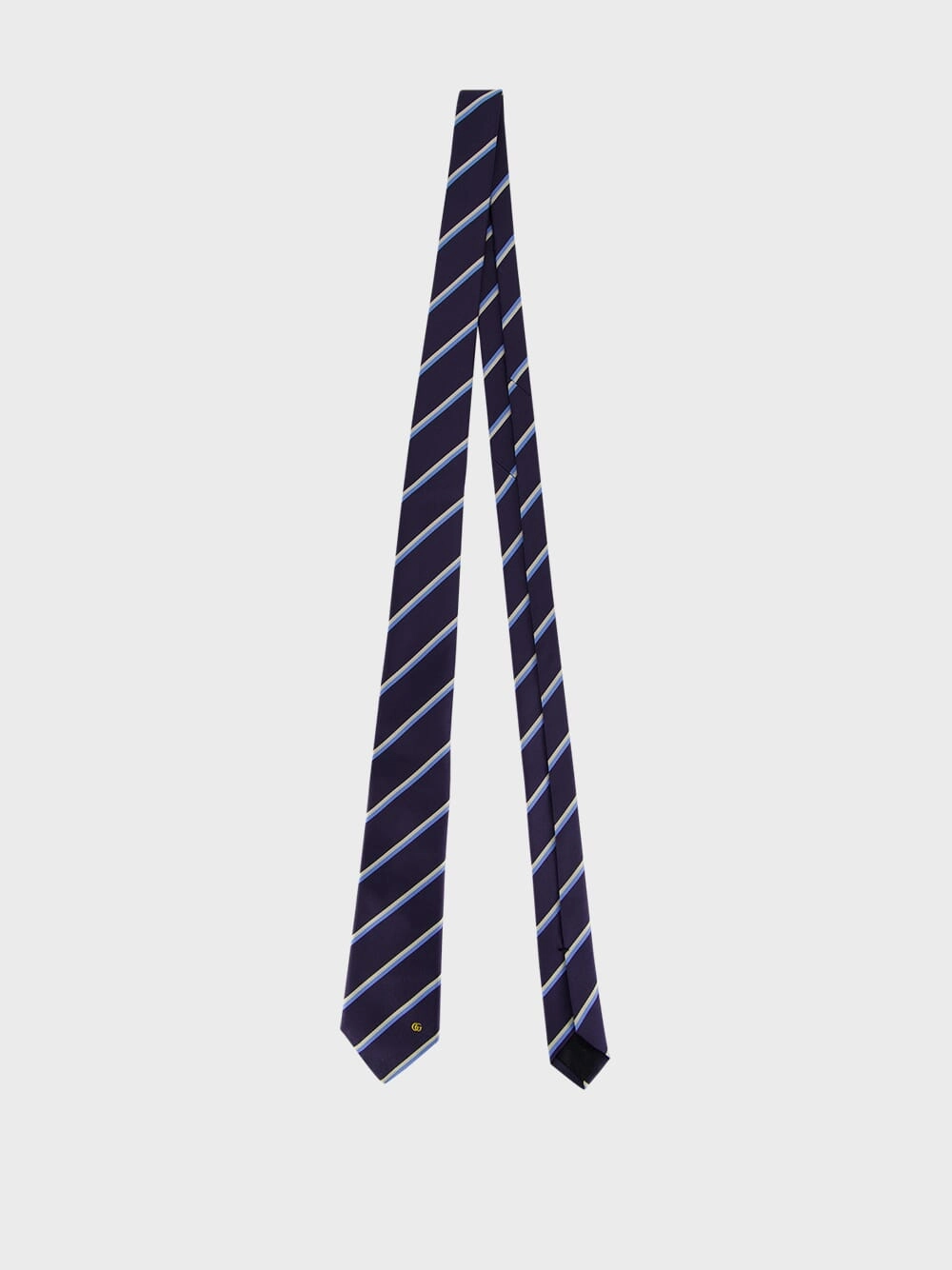 Dark Blue Embroidered Silk Jacquard Tie