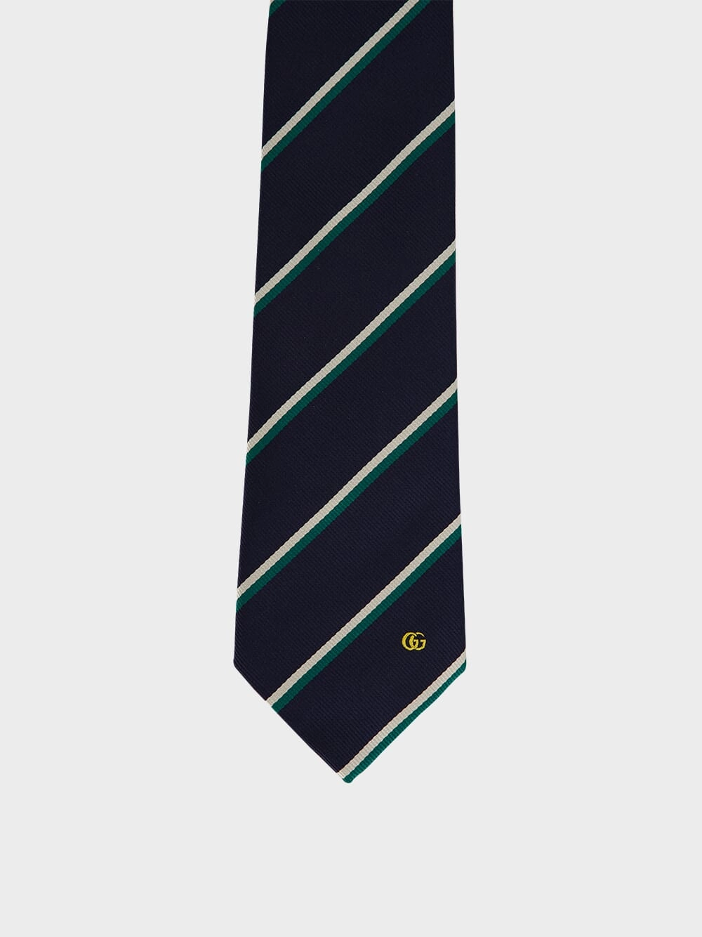 Dark Blue Embroidered Silk Tie