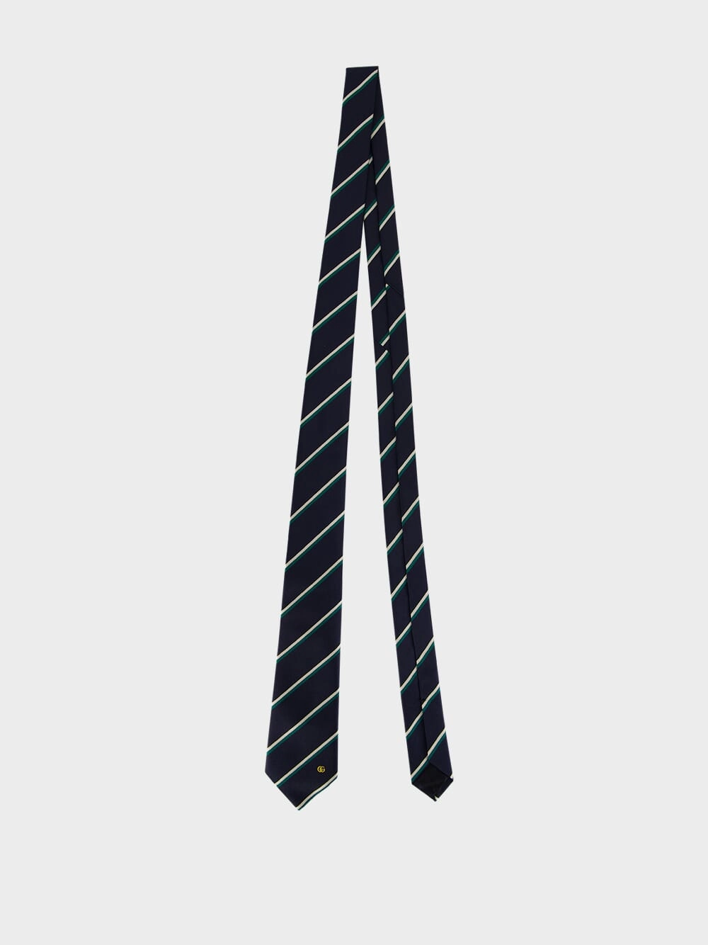 Dark Blue Embroidered Silk Tie
