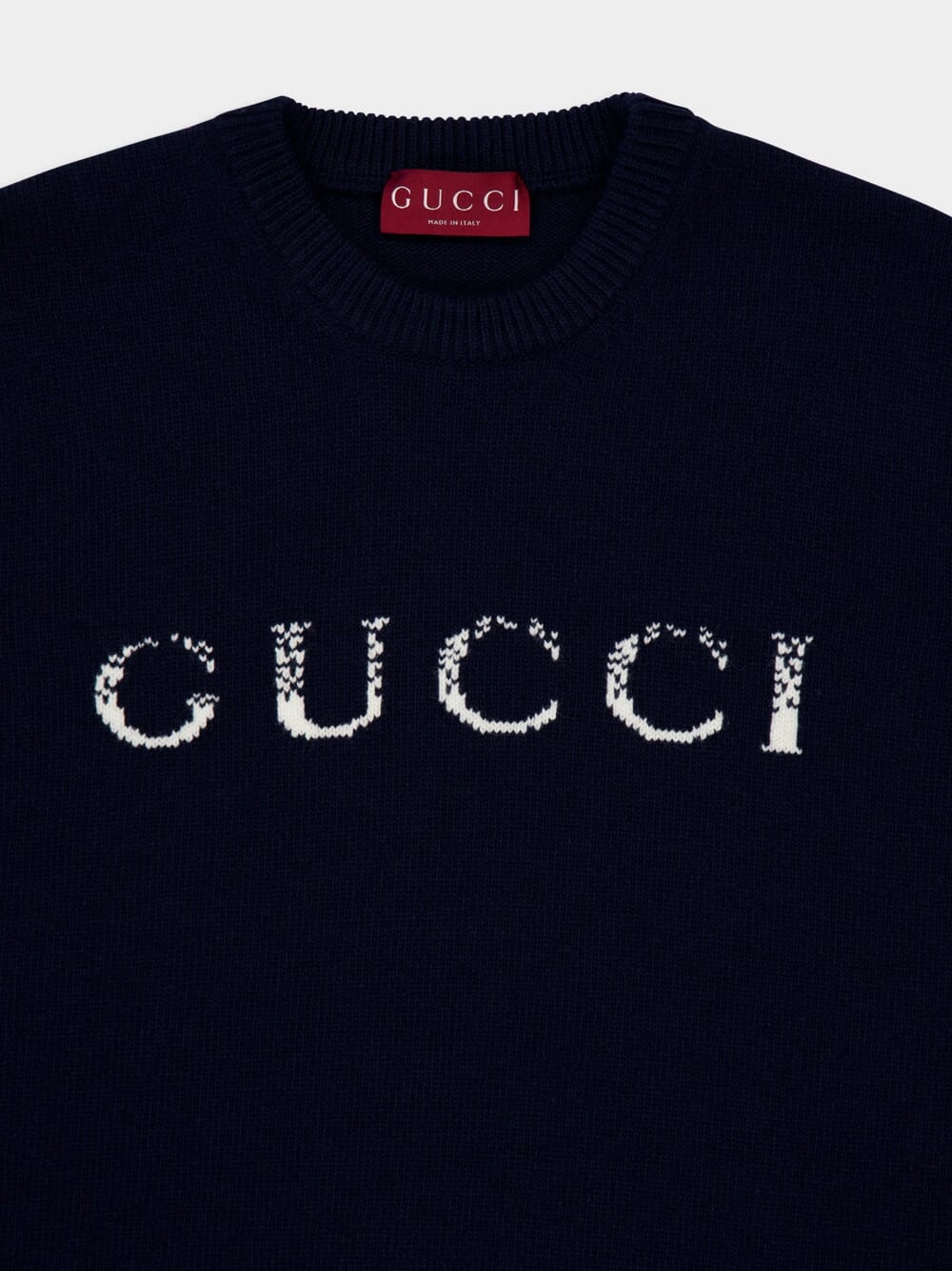 Dark Blue Sweater Gucci Intarsia
