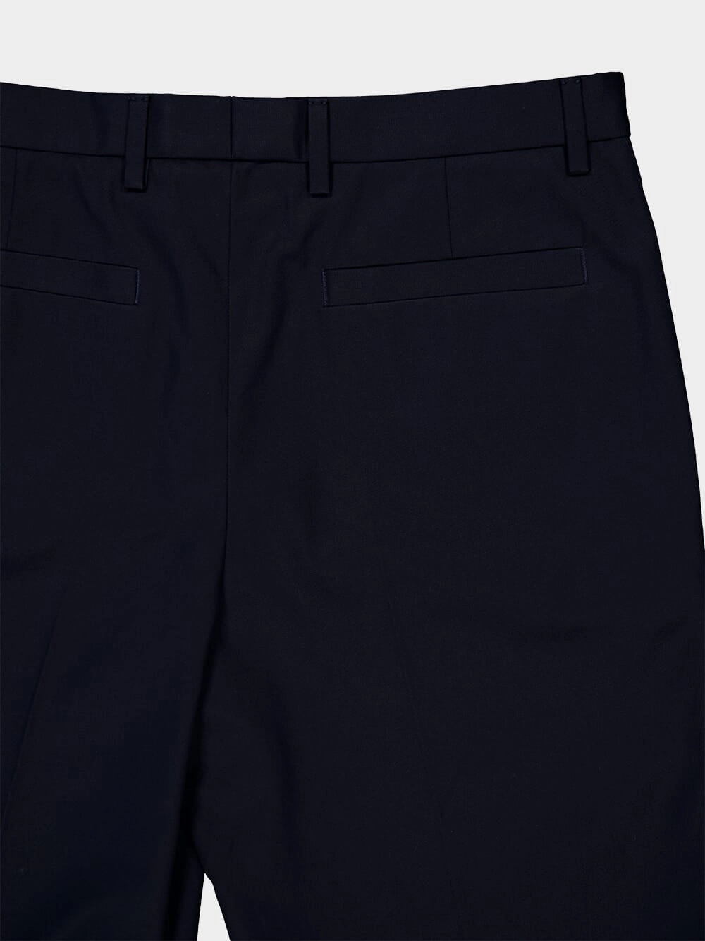 Dark Blue Twill Trousers with Web Detail