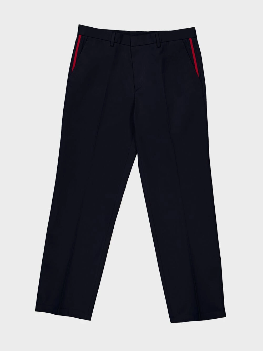 Dark Blue Twill Trousers with Web Detail