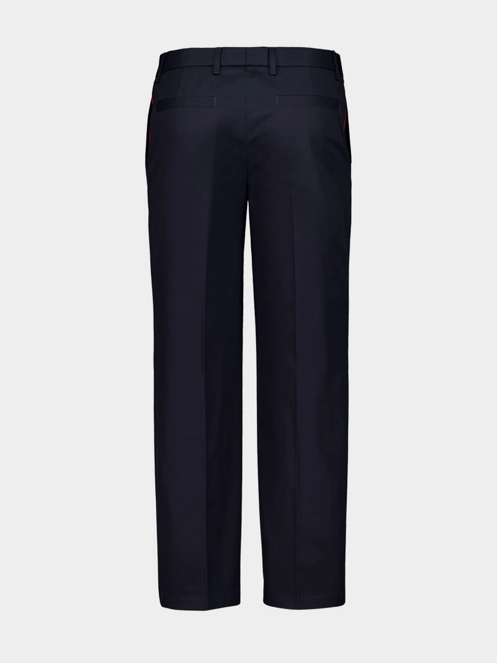 Dark Blue Twill Trousers with Web Detail