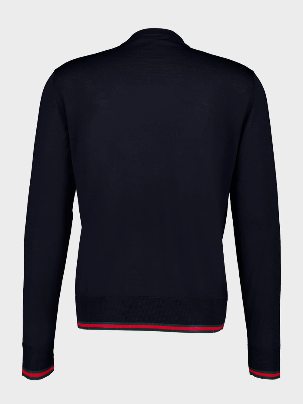 Dark Blue Wool Knit Sweater with Web