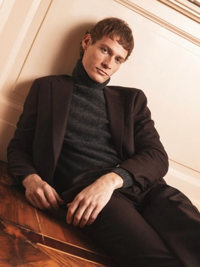 Dark Brown Single-Breasted Wool Jacket Suits Mens - men's suits outlet