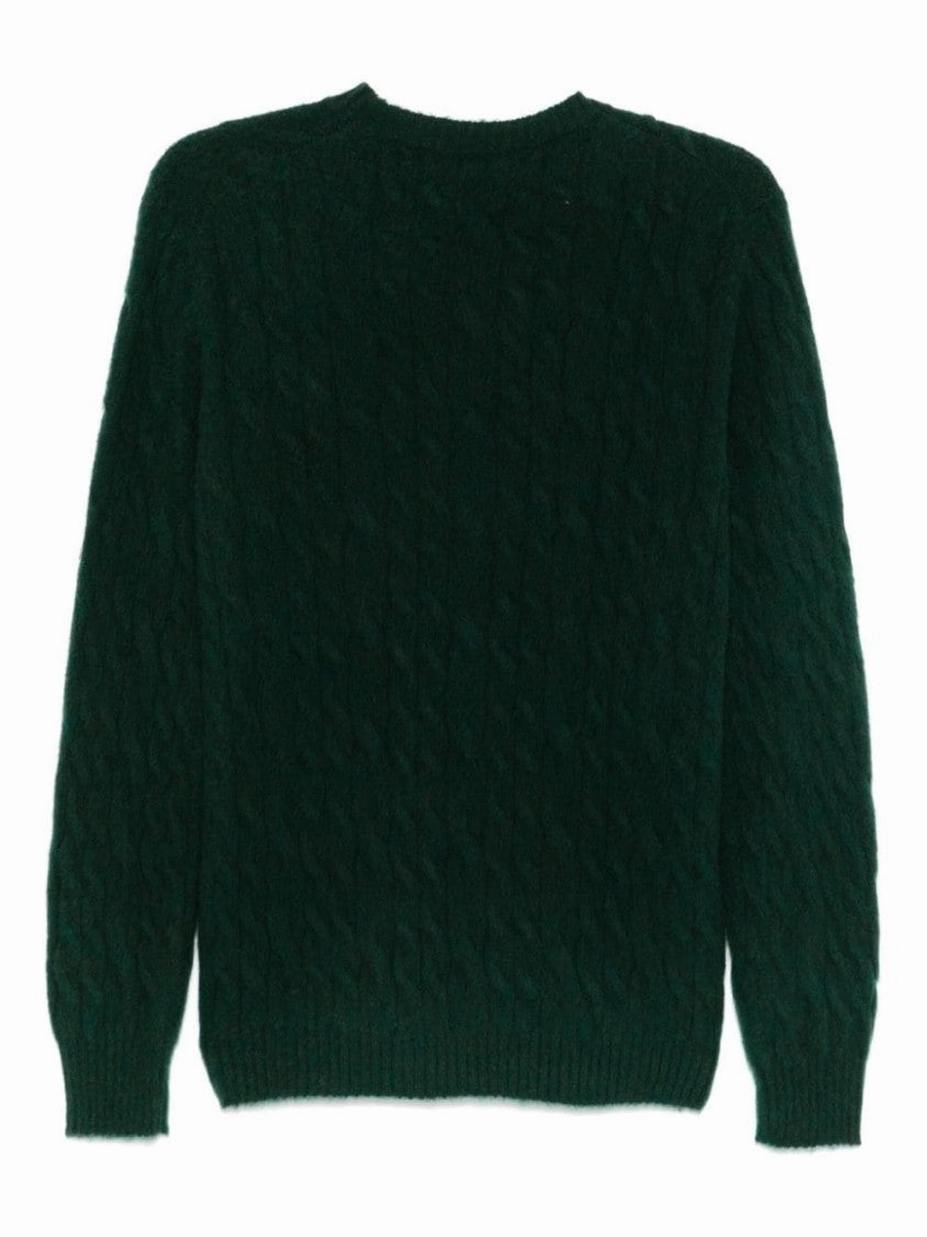 Dark Green Cable Knit Sweater