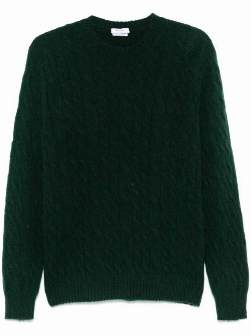 Dark Green Cable Knit Sweater