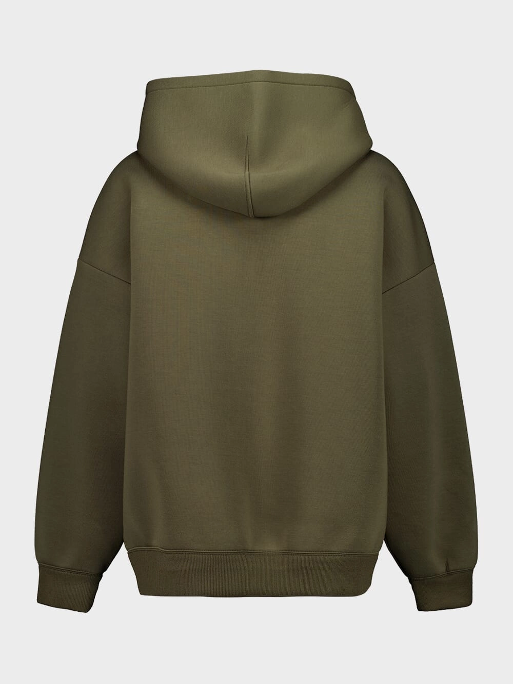 Dark Green Embroidered Hooded Jersey Sweatshirt