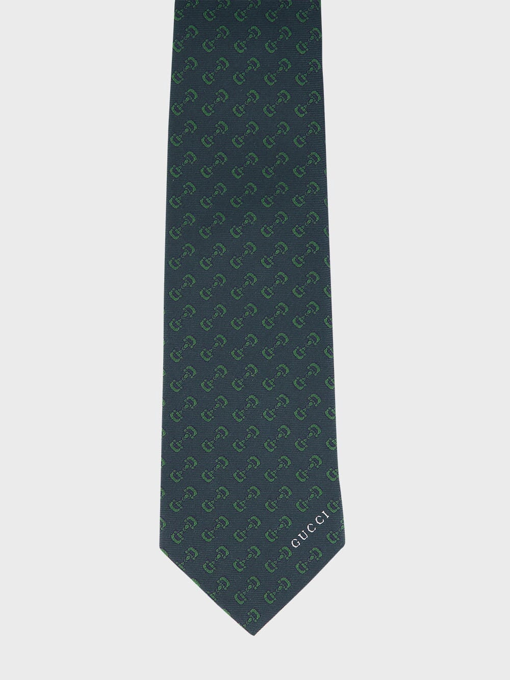 Dark Green Horsebit Silk Tie