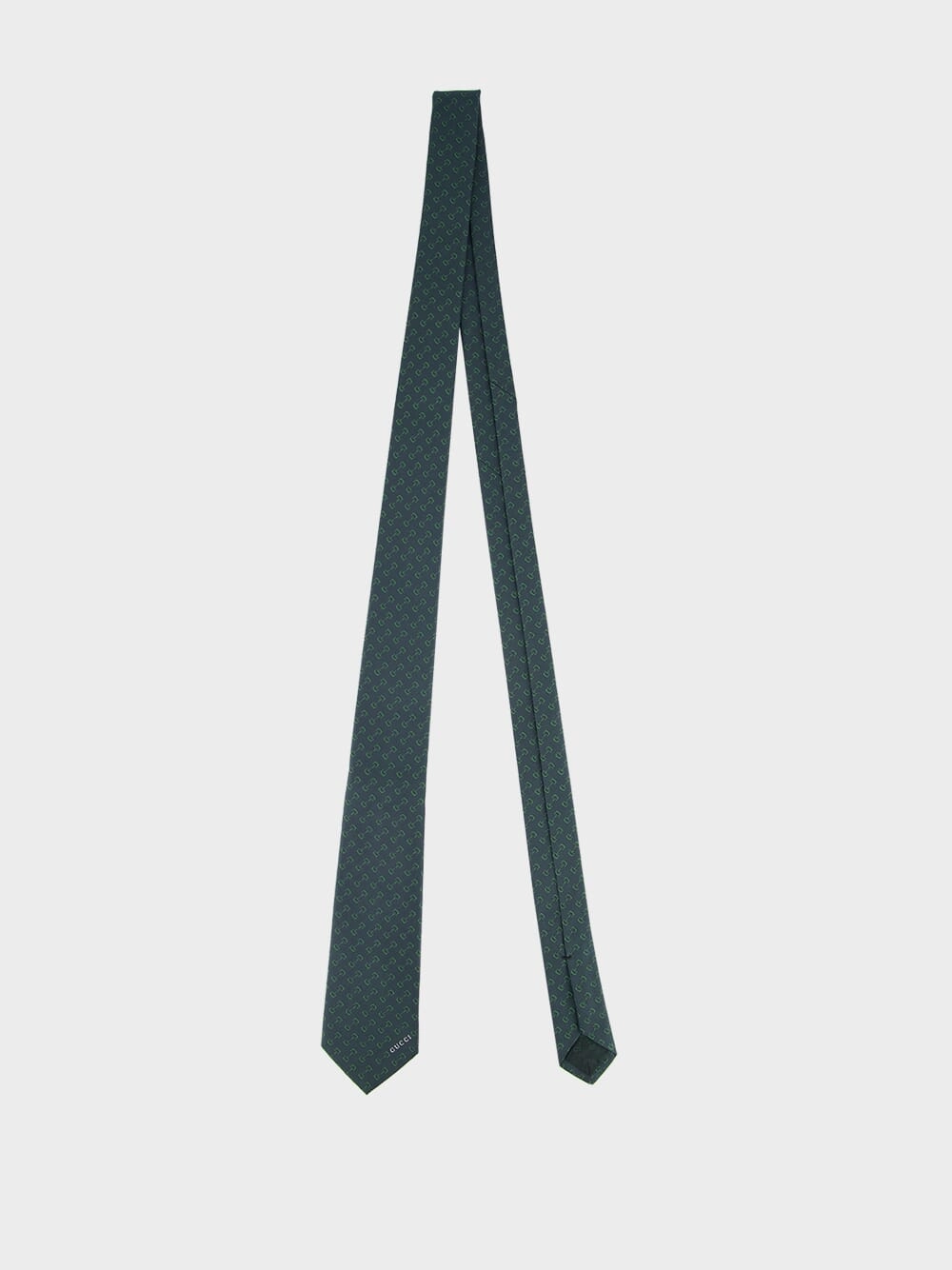 Dark Green Horsebit Silk Tie