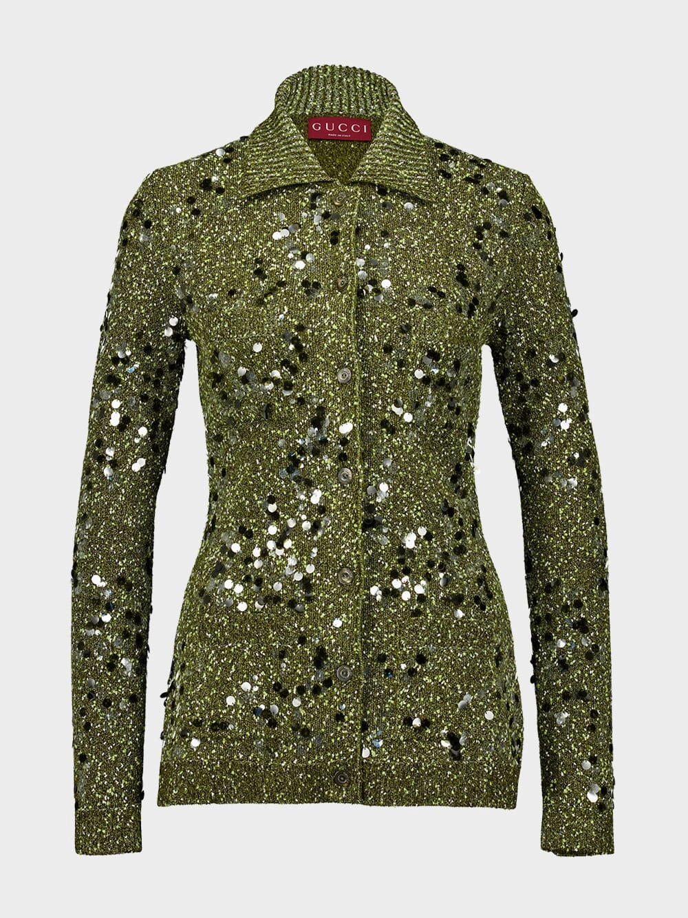 Dark Green Tweed Blend Polo Cardigan Knitwear Womens - women's knitwear cheap