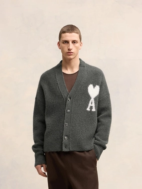 Dark Grey Coeur Cardigan Knitwear Mens - men's sweaters sale