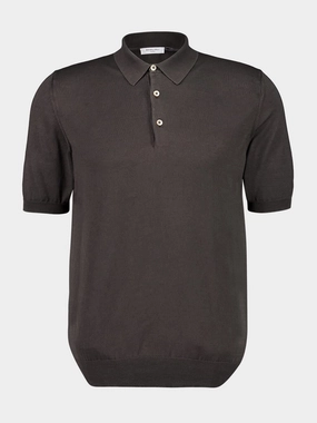 Dark Grey Regular Fit Cotton Polo Tops Mens - men's t-shirts outlet