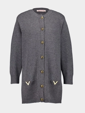 Dark Grey Wool Cardigan Knitwear Womens - women's knitwear cheap