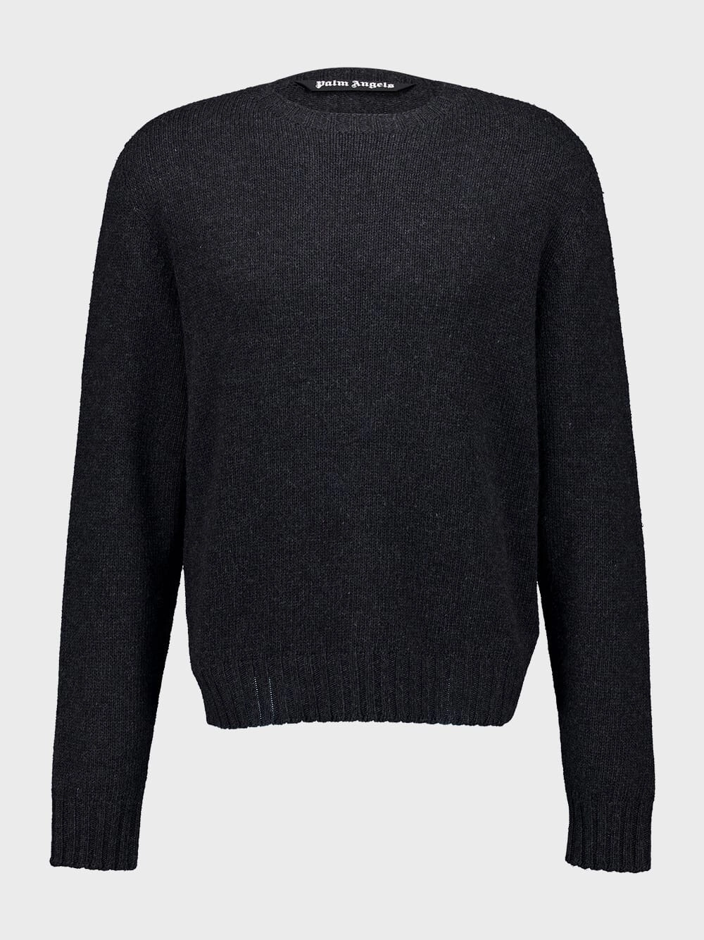 Dark Grey Wool Crew Neck Sweater Knitwear Mens - men's sweaters sale