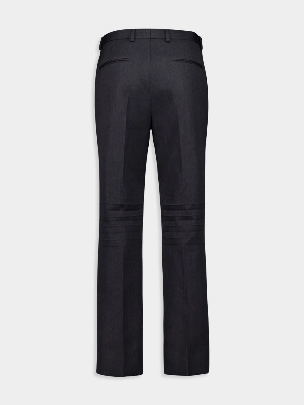 Dark Grey Wool Pants with Crease Detail
