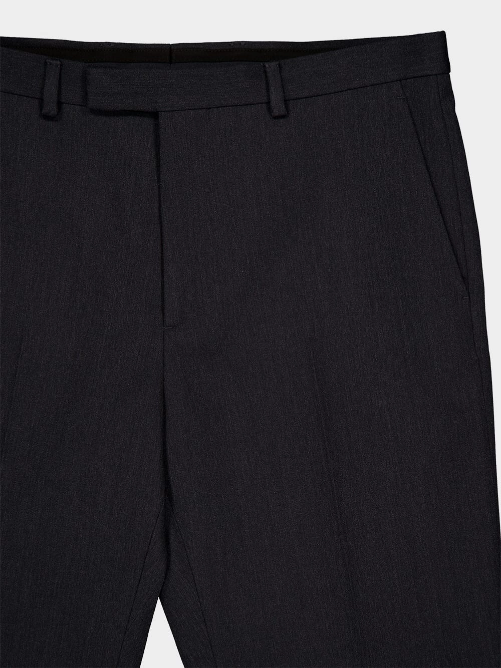Dark Grey Wool Pants with Crease Detail