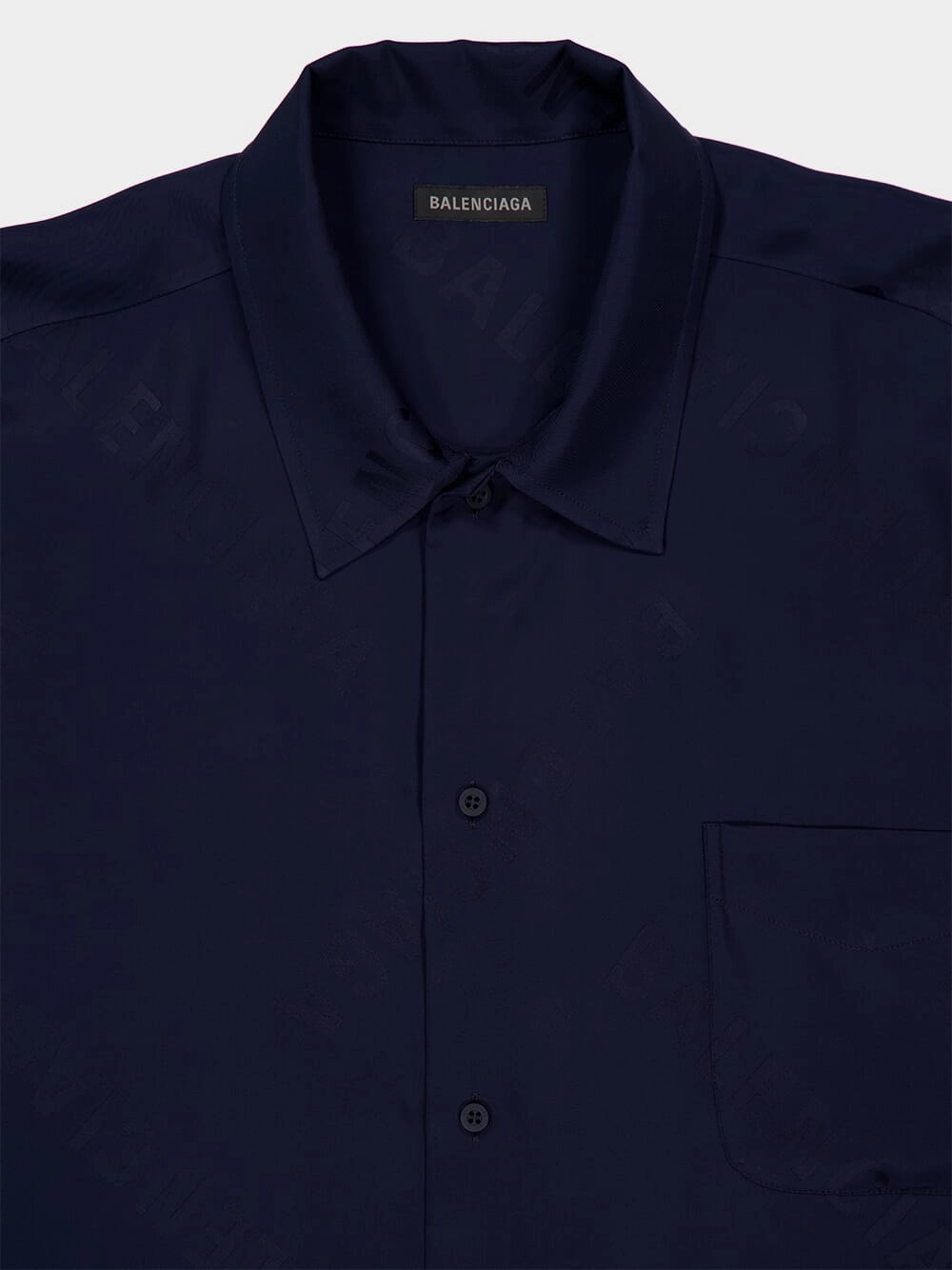 Dark Navy Fluid Jacquard Shirt