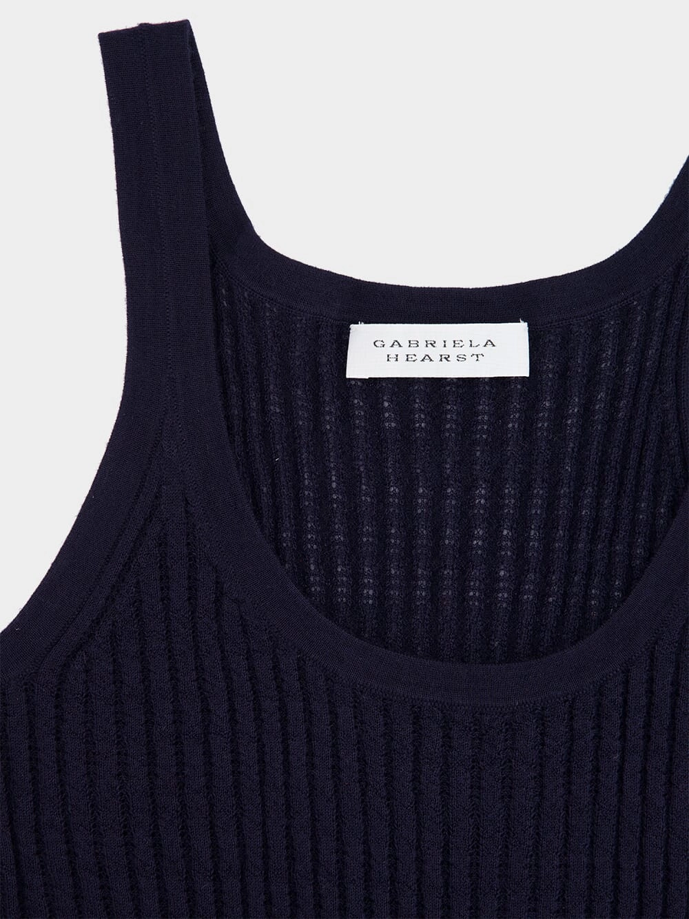 Dark Navy Nevin Pointelle Knit Tank Top