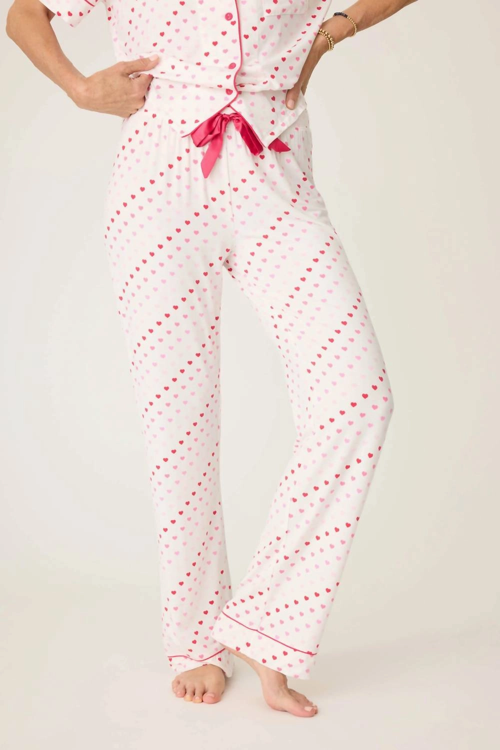 Day Dreams Heart Pajama Pant In Ivory womens cropped pants sale