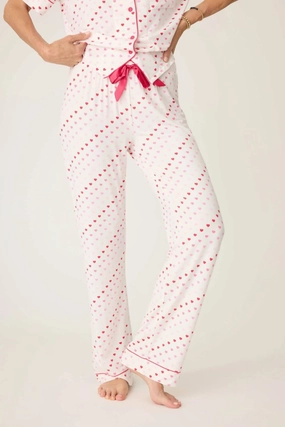 Day Dreams Heart Pajama Pant In Ivory womens cropped pants sale