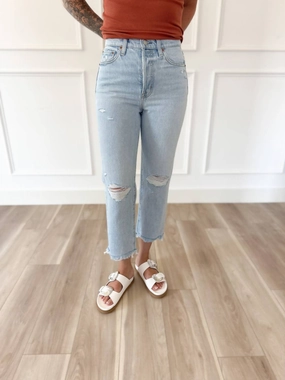 Dayana Straight Crop Jeans In Denim womens wide-leg pants promo