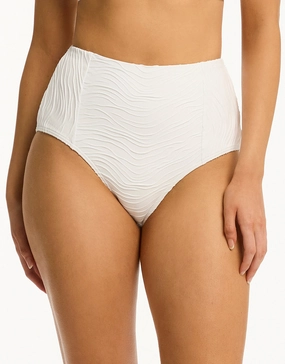 De Soleil Panelled High Waist Bikini Pant - White Swim Womens free shipping