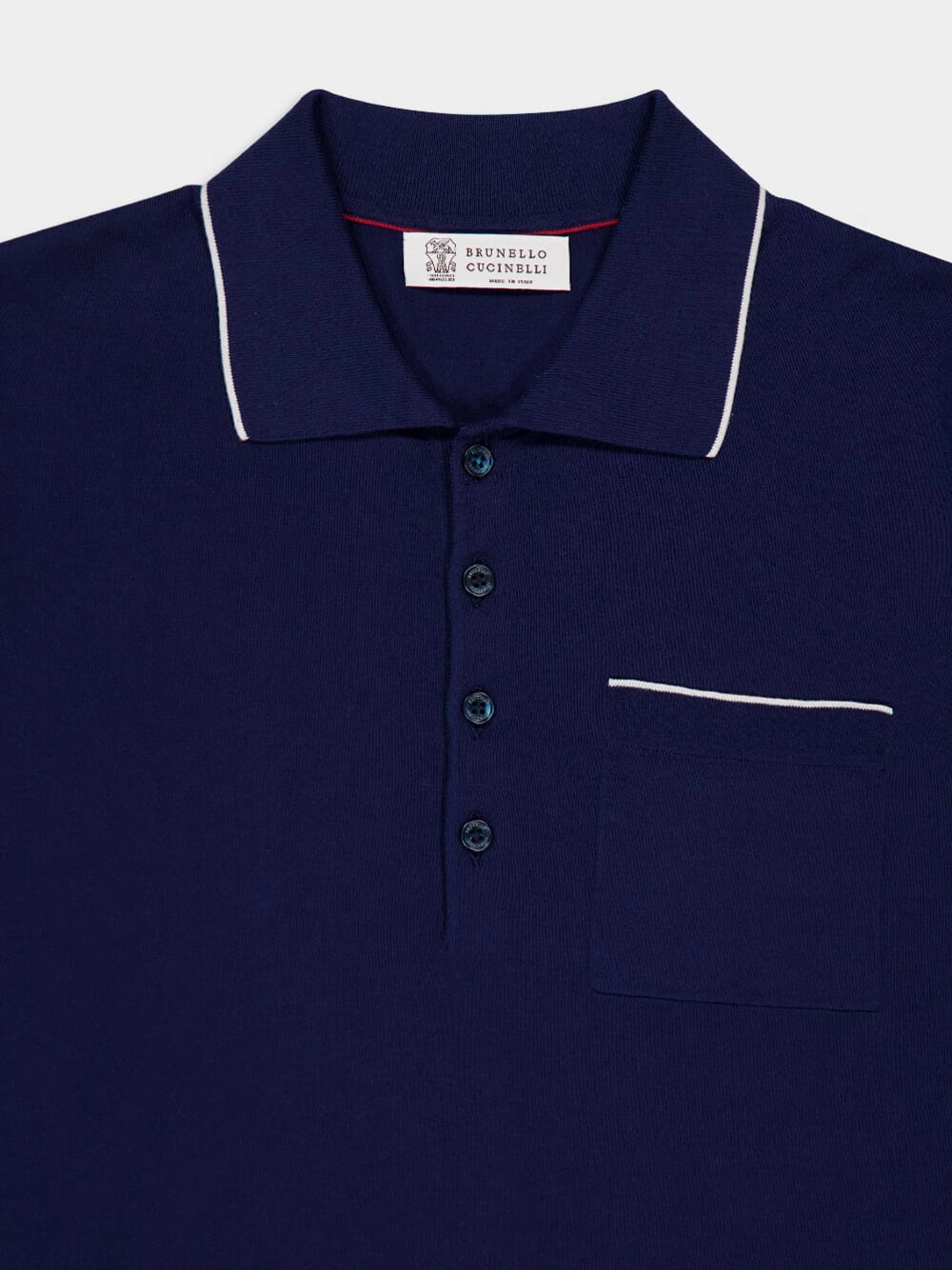 Deep Blue Short-Sleeve Polo Sweater