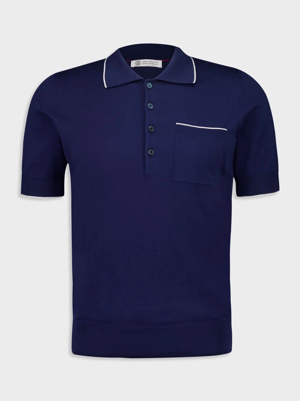 Deep Blue Short-Sleeve Polo Sweater Knitwear Mens - men's sweaters sale