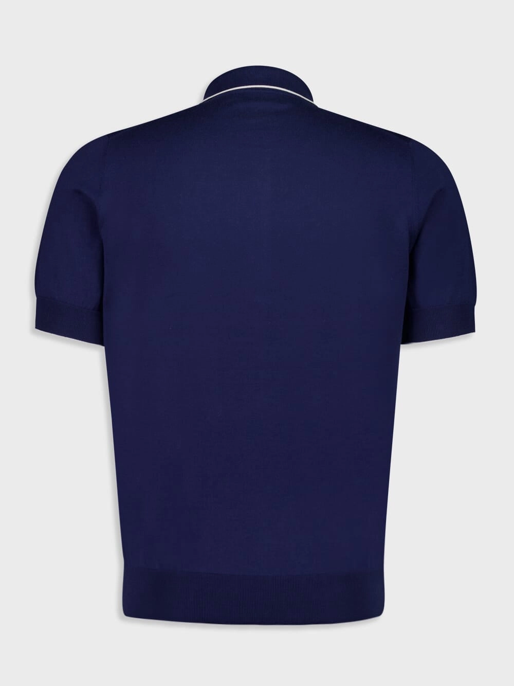 Deep Blue Short-Sleeve Polo Sweater