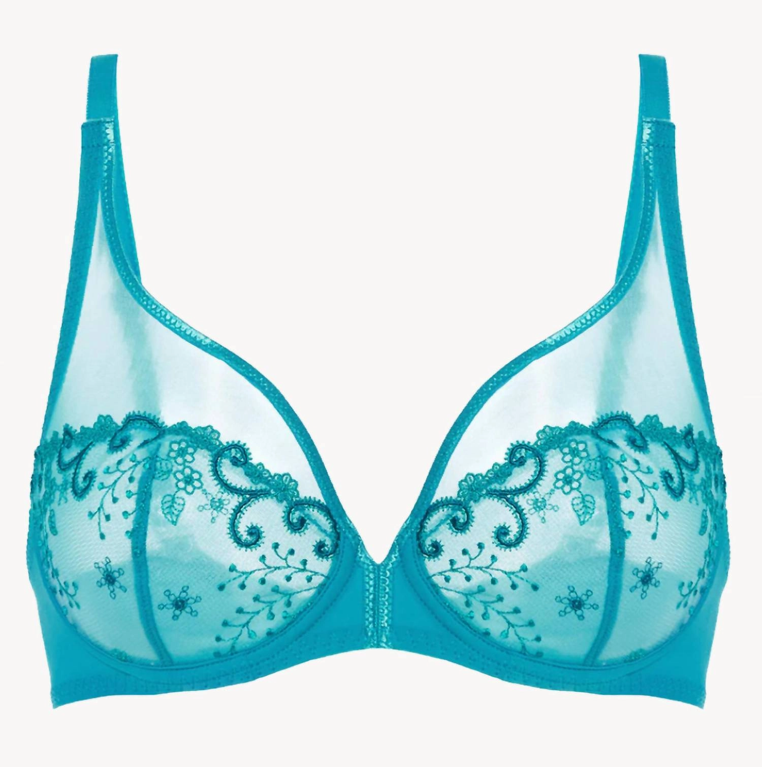 Delice Full Coverage Plunge Bra In Atoll Blue