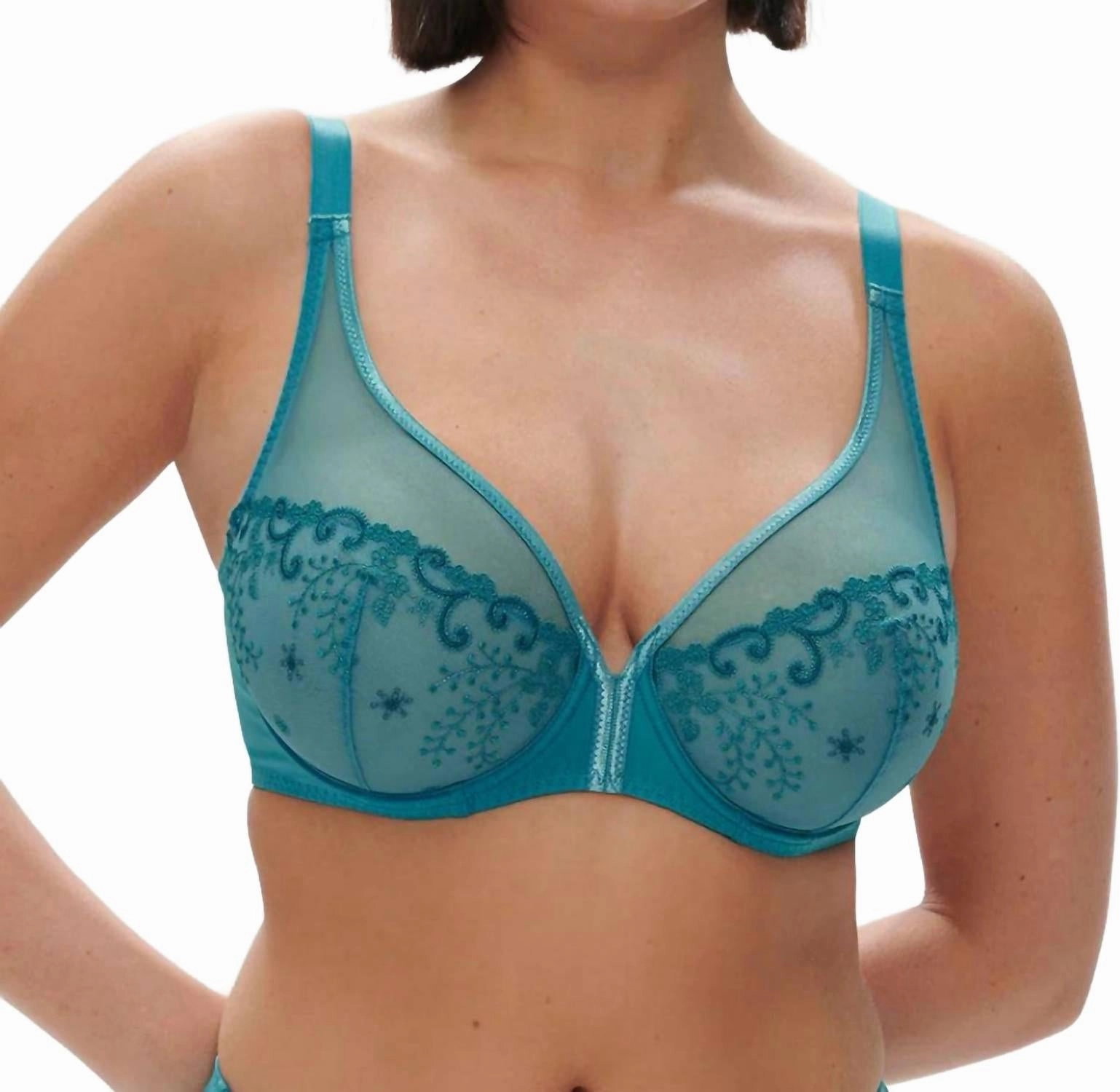 Delice Full Coverage Plunge Bra In Atoll Blue