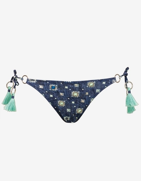 Denim Cues Ring Tie Bikini Pant Swim Womens - swimsuits outlet