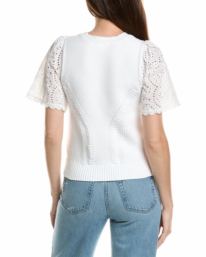 Design History Eyelet Sleeve Sweater