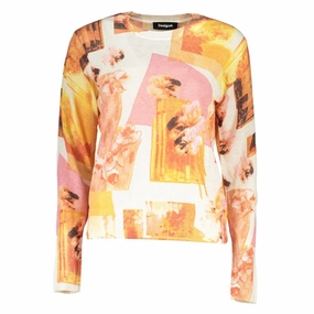 Desigual High Neck Contrast Detail Women's Sweater Tops Womens - tie-front tops cheap