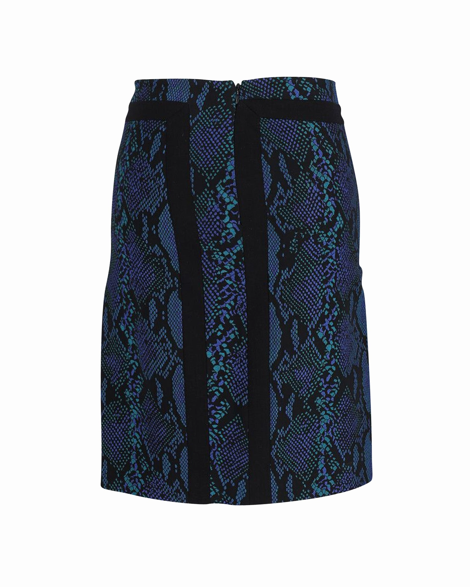 Diane Von Furstenberg Animal Print Pencil Skirt in Blue Acetate