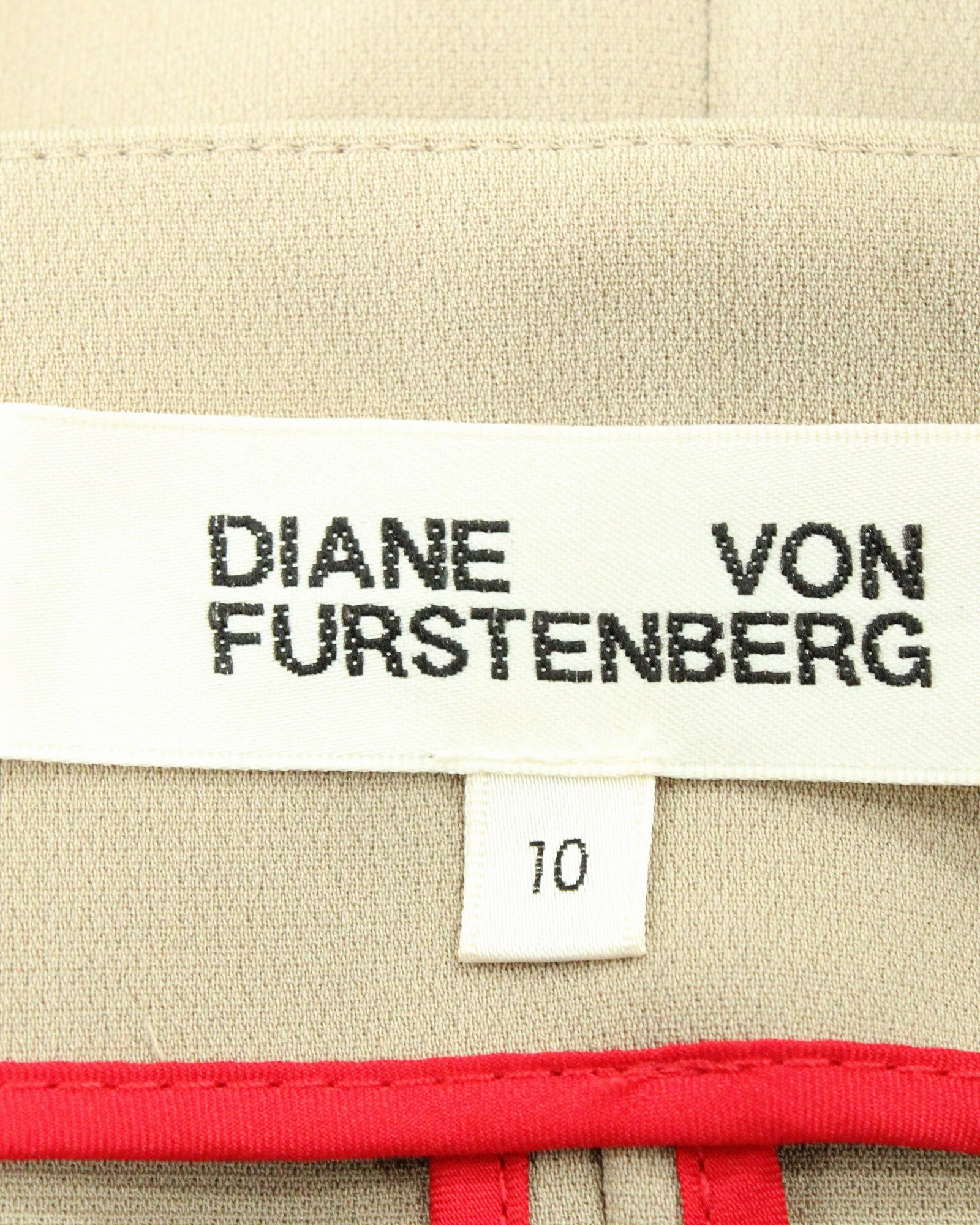 Diane Von Furstenberg Pleated Wrap Style Skirt in Beige Triacetate