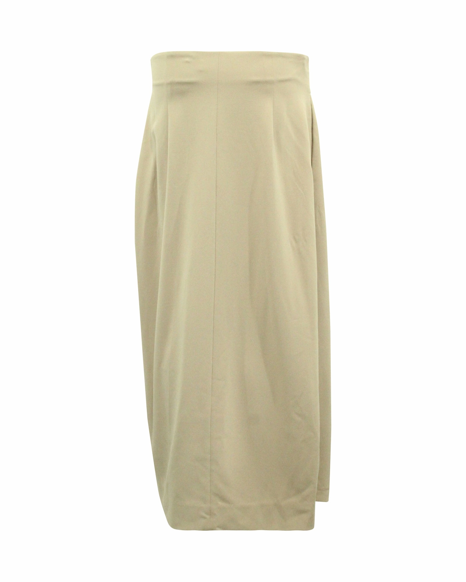 Diane Von Furstenberg Pleated Wrap Style Skirt in Beige Triacetate